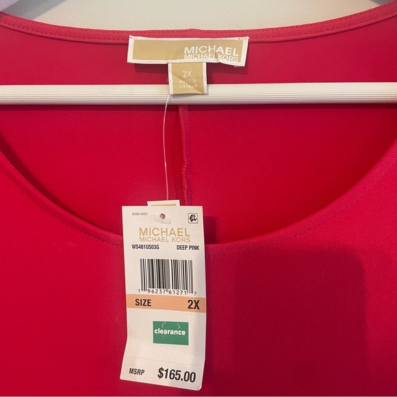 MICHAEL KORS NWT Sleeveless Astor Studded Front Slit Sheath Dress - Red Size 2X - Picture 9 of 12